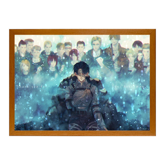 Attack on Titan Captain Levi LED Light Painting Lamp Artwork Night Light