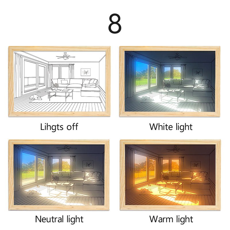 Light Painting LED Light Frame Lamp Frescoed Lights Night Light Art